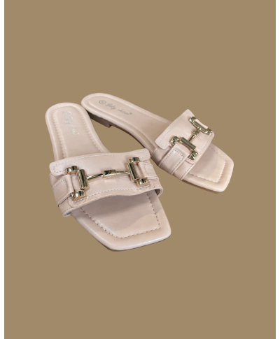SANDALES PLATES BEIGES