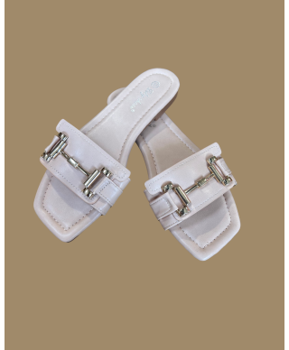 SANDALES PLATES BEIGES