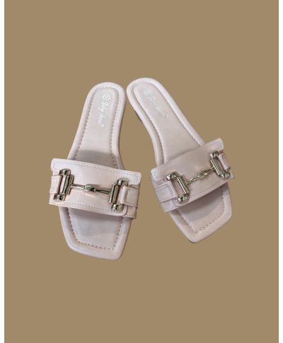 SANDALES PLATES BEIGES