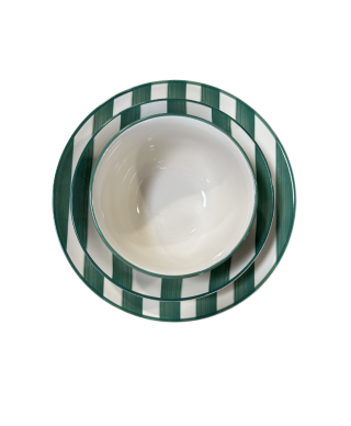 GRANDE ASSIETTE RAYURE VERTE