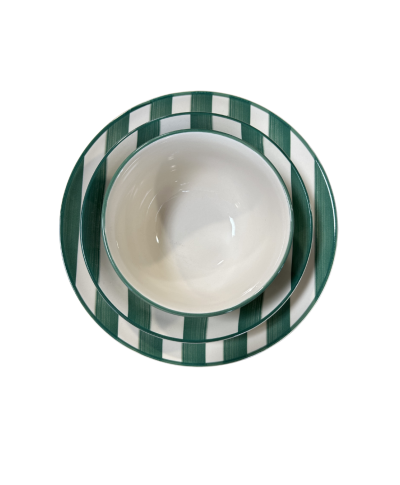 ASSIETTE PROFONDE RAYURE VERTE
