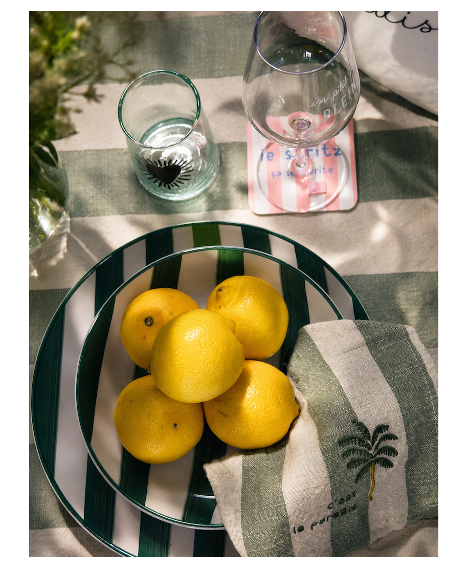 GRANDE ASSIETTE RAYURE VERTE
