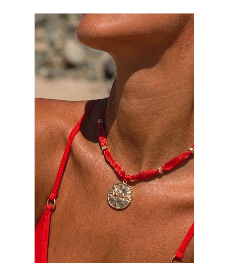 COLLIER ROUGE "AMOUR"