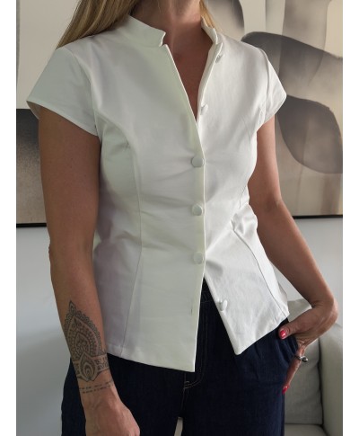 TOP À BOUTON BLANC MILLIE