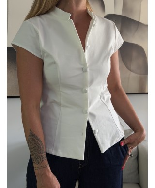 TOP À BOUTON BLANC MILLIE