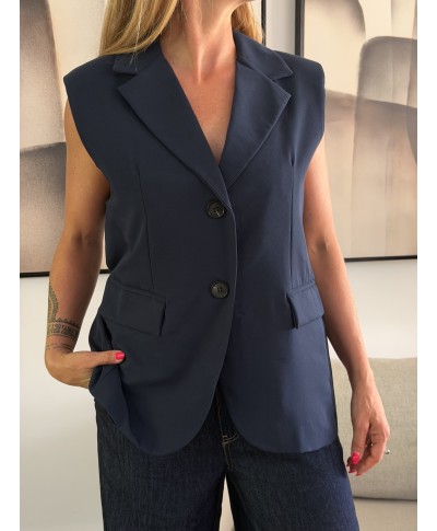 GILET BLAZER SANS MANCHES - SACHA