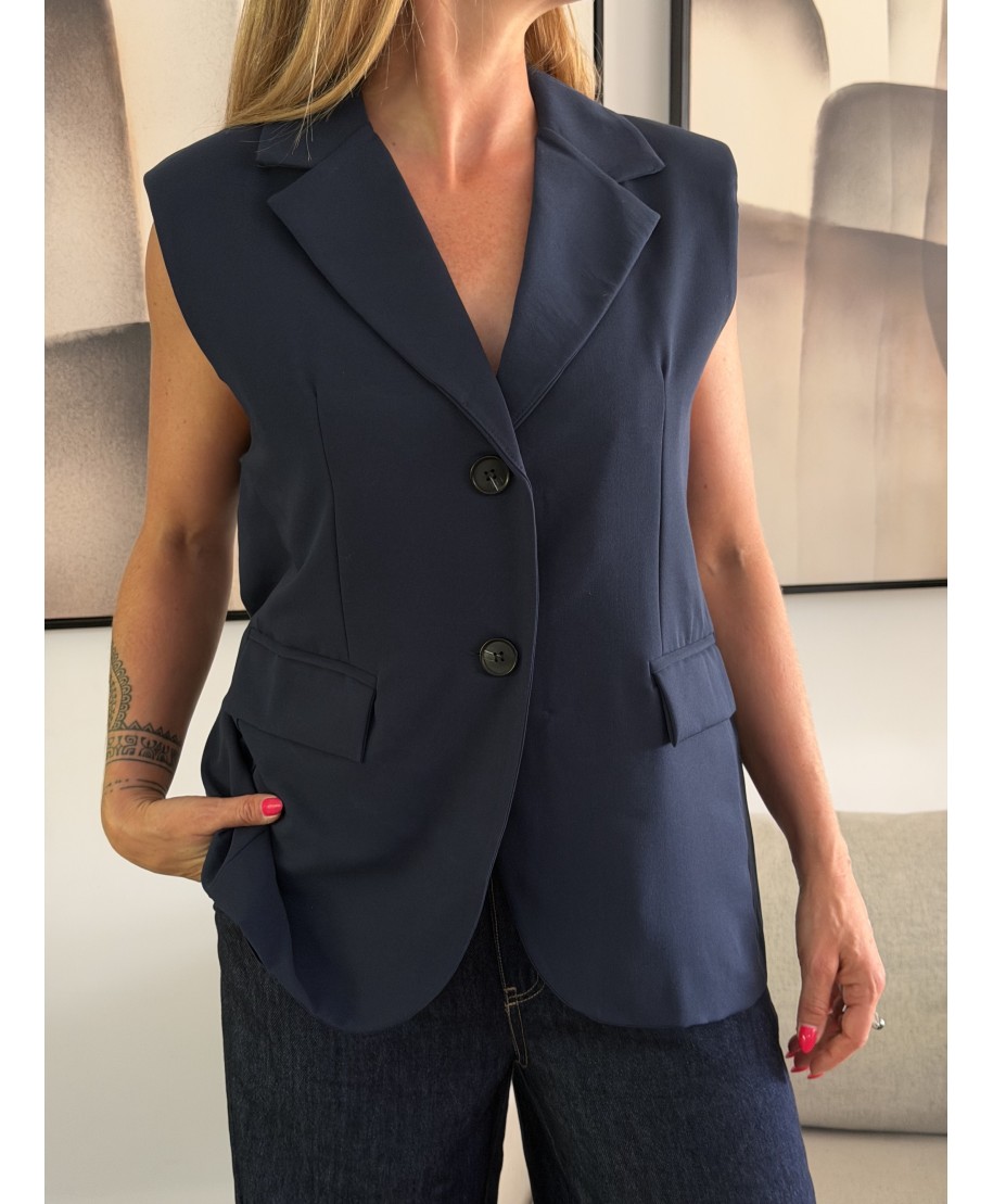 GILET BLAZER SANS MANCHES - SACHA