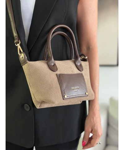 SAC VELOUR BEIGE - LÉON