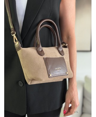 SAC VELOUR BEIGE - LÉON