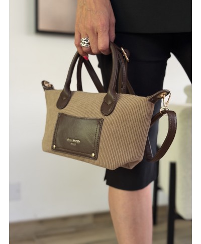 SAC VELOUR BEIGE - LÉON