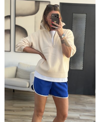 PULL BEIGE COL ZIP - SOLENE