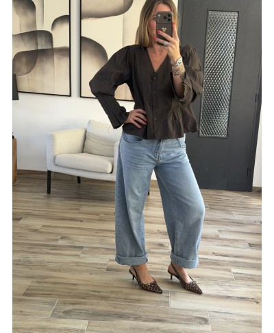 BLOUSE MARRON - INES