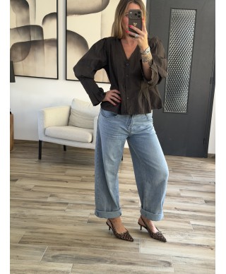 BLOUSE MARRON - INES