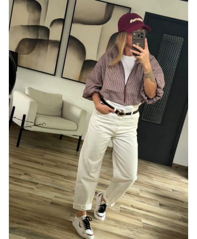 VESTE VICHY BORDEAUX - NINA