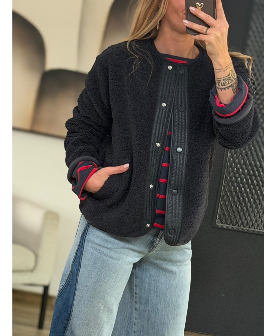 VESTE SHERPA BLEU MARINE - GARCIA