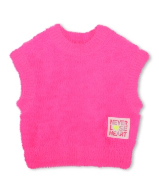 PULL SANS MANCHE ROSE FLUO